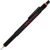 rOtring 800+ Matita meccanica e stilo per touchscreen | Matita a spinta HB 0,5 mm con meccanismo a rotazione per ritrarre la punta | Fusto in metallo nero