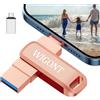 WIGONT Chiavetta USB 128 GB, Chiavetta USB per lphone Memoria Storage Esterno per Salvare più Foto e Video, lphone Pendrive Unità Flash Adatta per i0S/Pad/PC, Viene Fornito con Adattatore Type C.