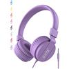 ONTA® Pieghevole on Ear - Cuffie audio per bambini, regolabili e leggeri per telefoni cellulari, iPhone/tablet, iPad/PC/MP3/MP4 (viola)