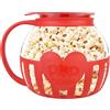 ACTIUSIS Popcorn Maker, Microonde, Popcorn Maker, vetro borosilicato popcorn, lavabile in lavastoviglie, per riunioni, feste, picnic, rosso