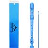 EASTROCK Flauto Dolce Soprano C Key Recorder Strumento tedesco a 3 pezzi per principiante Studente Blu