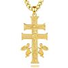 AEONSLOVE Collana Croce di Caravaca Uomo Donna Ciondolo Caravaca Croce Cristiana Argento 925 Collana Crocifisso Amuleto di Protezione Cattolico Cristiani Gioielli Religiosi (oro)