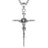 AEONSLOVE Collana Crocifisso Uomo Ciondolo Croce Cristiana Argento 925 Collana con Croce Donna Gioielli Gesù Cristo Regalo Cattolico Cristiani