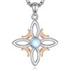 AEONSLOVE Collana di Nodi delle Streghe Argento 925 per Donna Ragazze Ciondoli Celtici con Pietra di Luna Protezione Talismani Potenti Gioielli da Strega