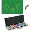 SPORTNOW Set Poker per 8 Giocatori, 2 Mazzi di Carte e 5 Dadi