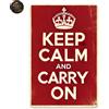 Targa Decorativa Metallo Keep Calm and Carry On - Poster Arte Vintage Parete