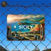 Targa Decorativa Metallo Sicily Italy - Poster Arte Vintage Parete