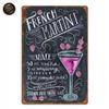 Targa Decorativa Metallo Martini Francese - Poster Arte Vintage Parete