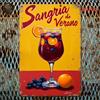 Targa Decorativa Metallo Sangria De Verano - Poster Arte Vintage Parete