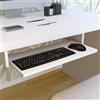 Henor Vassoio Estraibile Porta Tastiera in Legno 70 x 31 x 11 cm per Tavolo sotto scrivania Bianco