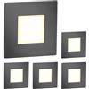ledscom.de 2-pack FEX, faretti da scala/da incasso a parete a 5 LED per interni ed esterni, forma angolare, antracite, 85 x 85 mm, bianco caldo