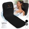 Claessonliving Cuscino Vasca da Bagno per Tutto il Corpo (125x43cm) - Cuscino Bago con ventose e Poggiatesta; Supporta Collo, Schiena e Gambe - Incl. Borse per Lavaggio e da Viaggio e Ganci per Asciugatura - Nero