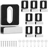 lasuroa 8pz Kit Clip per Specchio, Supporto per Specchio con Cuscinetti in Gomma per Viti Gancio per Specchio per Display per Cartelloni per Piastrelle da Parete con Montaggio Senza Cornice(Argento)