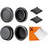 K&F CONCEPT Kit 2 Tappi K Mount Compatibile con Pentax, Corpo e Obiettivo | Include 2 coperture hot shoe e 1 panno, compatibile con Pentax K3, K70, KS1, KS2, K500 e altri - PC10