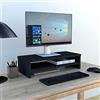 Henor Supporto Monitor Rialzo Tv Legno con ripiano intermedio 62 x 26.5 x 16 cm portata 50 kg Grafite
