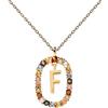 P D PAOLA PDPAOLA - Collana Lettera F - Argento Sterling 925 Placcato in Oro 18 carati - Gioielli per Donna