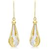 Carissima Orecchini a Goccia a Taglio Diamantato in Oro Giallo e Bicolore 9 ct per Donna