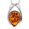 SilverAmber Jewellery Noda GL2004 - Ciondolo classico in ambra baltica e argento Sterling, senza catenina, 45 cm, Pietra Argento sterling Resina, Ambra