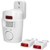 Virone AS-1 Rilevatore di movimento con funzione di allarme Mini allarme wireless con sirena incorporata, funziona a batteria, 2 telecomandi