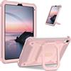 Fintie, Custodia per iPad Mini 7 (A17 Pro, 7a generazione) 2024 e iPad Mini 6 (6a generazione) 8,3, con anello magico Tuatara, rotazione a 360°, antiurto, robusta, con proteggischermo, oro rosa