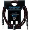Ibanez si10-bw 3 m 2 connettori dritti Standard cavo strumento in tessuto, colore: nero/vino rosso