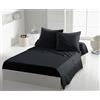 HOME LINGE PASSION Lenzuolo piano nero, 180 x 290 cm, in microfibra, 82 g/m², morbido e leggero, facile da pulire, stiratura superflua, ideale per letto singolo