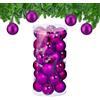 Relaxdays Palline di Natale, Set da 30 Palle Albero, Addobbi Natalizi, Sfere D: 6 cm, in Plastica Infrangibile, Fucsia