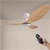 M mimotec - Ventilatore da soffitto con luce LED Aras bianca da 18W, telecomando, motore DC, 6 velocità, silenzioso, pale retrattili, funzione estate-inverno, timer, CCT