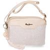 Pepe Jeans Clara Borsa a Tracolla Due Scomparti Beige 24x16x7 cm Poliestere e PU di Joumma Bags