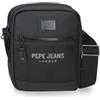 Pepe Jeans Durham Borsa a Tracolla Two Compartments Nero Tablet 22x27x10 cm Poliestere di Joumma Bags