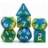 Epic forge Set di 7 dadi in resina in scatola, verde e blu glitter