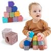SUPERBE BEBE Giochi Montessori per neonati dai 6 mesi - Giocattoli in silicone per 1-3 anni - 12 cubi sensoriali per apprendimento e dentizione - Regalo di Natale per bambini