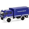Herpa Modellino camion MAN TGM MzKW THW, miniatura in scala 1:87, pezzo da collezione, Made in Germany, plastica