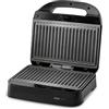 Ufesa Sandwichiera Sierra Compact 750W, Piastre Grill Antiaderenti, Capacità 2 Panini, Controllo Automatico della Temperatura, Conservazione Verticale, Senza PFOA, Finiture Inox, Sistema Avvolgicavo
