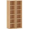 HOMCOM Set 2 Mobili Porta CD a 6 Ripiani Regolabili per 204 CD in Legno, 21x22.5x88.5 cm, Color Legno | Aosom Italy