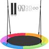 AIYAPLAY Altalena Nido per Bambini 3-8 Anni con Corde e Cinghie, in PE e Tessuto Oxford, 120x120x180 cm, Multicolore | Aosom Italy