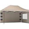 Outsunny Gazebo 3x4.3m, UPF50+ Tetto, Pareti, Borsa Ruote, Tenda Giardino, Marrone Sabbia | Aosom Italy