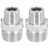 PATIKIL Adattatore per Tubo Aerografo da 1/8 a 1/4, 2 Pezzi Adattatore di trasformazione Maschio Bsp da 1/8 a Maschio Bsp da 1/4 in Metallo per Compressori d'Aria