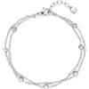 JEWELS BY LEONARDO Bracciale Francis - Bracciale in acciaio inox color argento - due delicate catene di ancoraggio contrapposte delicatamente l'una contro l'altra - 18-21 cm di lunghezza - Gioielli