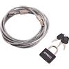 Amtech T1695 Cavo di Sicurezza e Lucchetto, Multicolore, 3 m x 4 mm