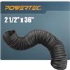POWERTEC 70198 Tubo flessibile per raccolta polvere, nero, 6,3 x 91 cm