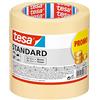 tesa Nastro per Mascheratura Standard - Nastro in Carta per Mascheratura, Rimozione senza Residui per 3 Giorni, senza Solventi, 2x 50 m x 19 mm + 2x 50m x 30mm