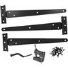 Merriway BH07086 Fissaggio per cancelli in Legno Resistente, 7,6 x 30,5 cm, 1 x Chiusura Automatica e raccordi Neri, Confezione da 1 Kit, Nero