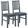 Inter Link - Sedia da pranzo robusta - stile cottage - Set di 2 - Pino massiccio - Grigio - Luzerna 7.1