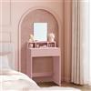 VASAGLE KAILYN Collezione - Toeletta con Specchio Grande, Postazione Trucco con 2 Cassetti e 3 Scomparti, Tavolo da Trucco, Stile Moderno, 40 x 60 x 127 cm, Rosa Pastello RDT103R01