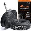 YunSCM 2PCS 20x1.0-1 1/8 Camere d'aria per biciclette ad alte prestazioni FV60 mm valvola Presta 25/28-451 Compatibili con 20 x 1,0-1 1/8 20x1,0 20x1 1/8 camere d'aria per pneumatici di biciclette