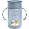 Suavinex, Tazza didattica per bambini, con sistema antigoccia 360 antimacchia con manici e coperchio, lavabile in lavastoviglie e adatta al microonde, 340 ml, per bambini +12 mesi, My Family blu