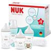 NUK Perfect Match Perfect Start Set di Biberon | 0-6 Mesi | 4 Biberon Anticolica (150ml, 260ml), 2 Tettarelle, 1 Succhietto Perfect Match Air, 1 Scovolino per Biberon | Arcobaleno | 8 Pezzi