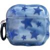 PIQIUZC Custodia per auricolari per AirPods Pro 3 (2025), con design a stelle colorate, trasparente, antiurto, con gancio, per Air pods Pro di terza generazione (blu)
