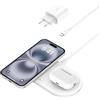 Belkin BoostCharge Pro Tappetino di Ricarica Wireless 2 in 1 con tecnologia magnetica Qi2 15W, Caricabatteria wireless rapido per iPhone 17, Air, Pixelsnap, AirPods e dispositivi MagSafe - Bianco